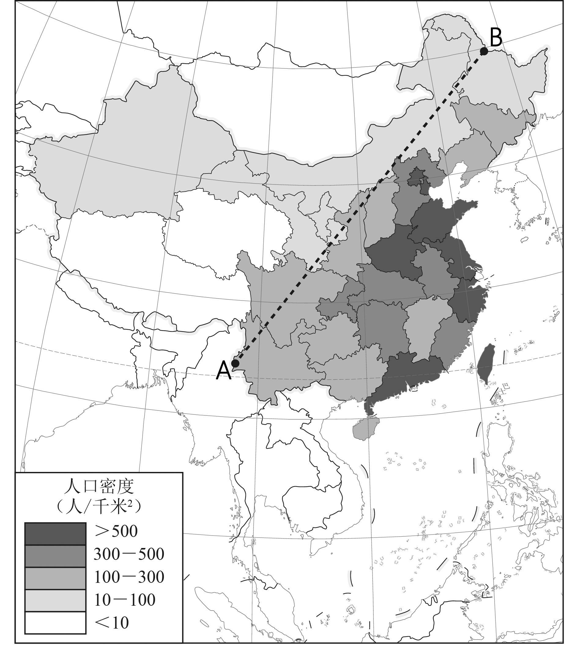 中国人口地理分界线图图片