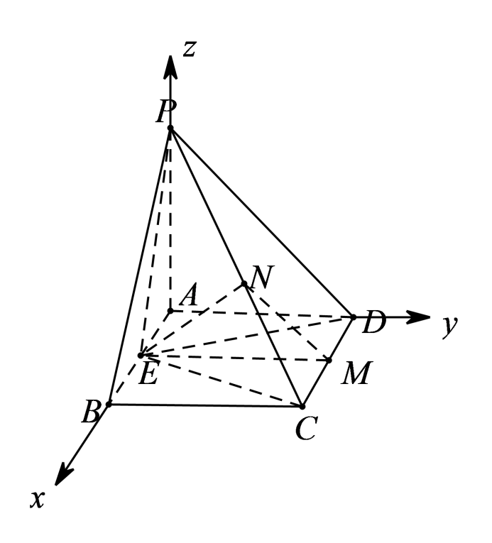 如图,在四棱锥中,底面,底面是矩形,,为的中点.-高途
